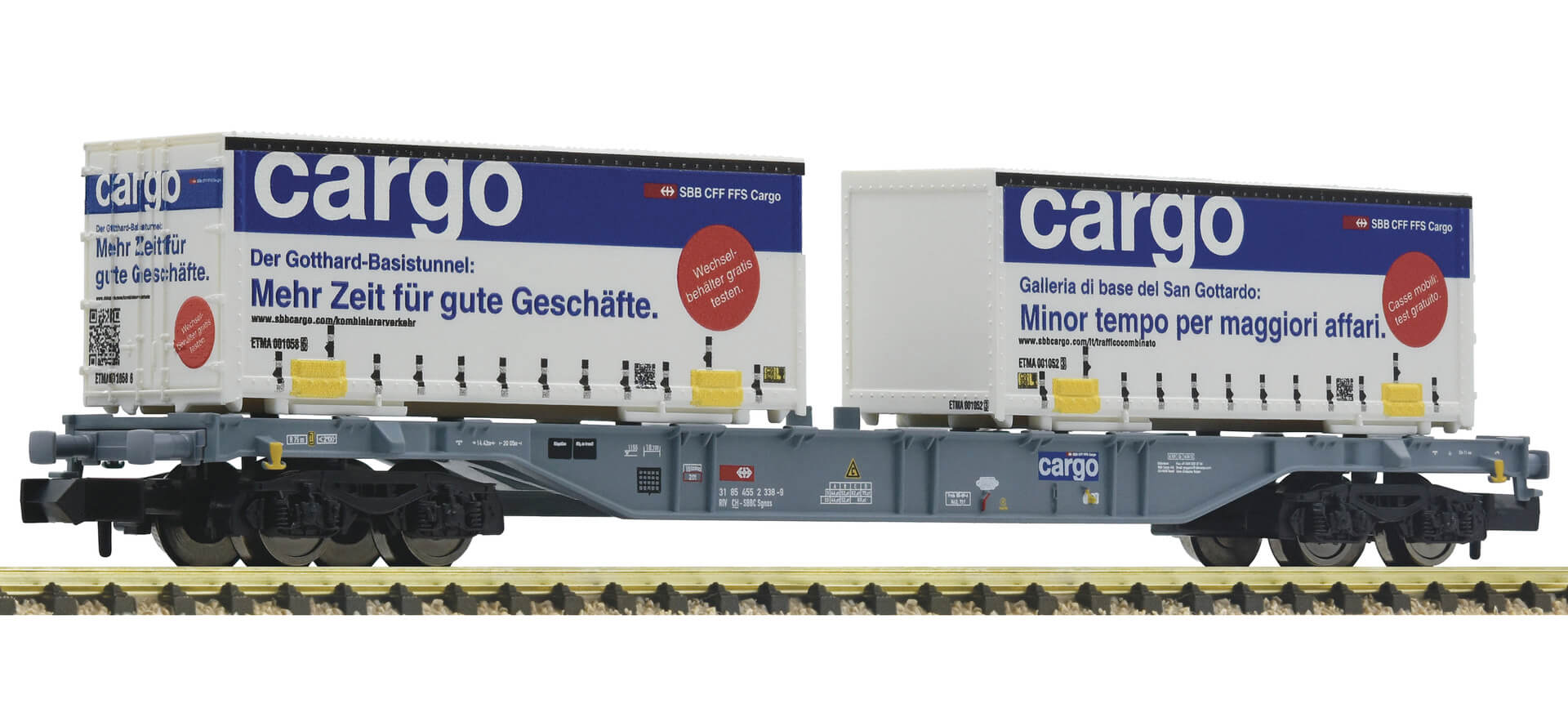 FLEISCHMANN 825209 Spur N Containertragwagen Sgns der SBB