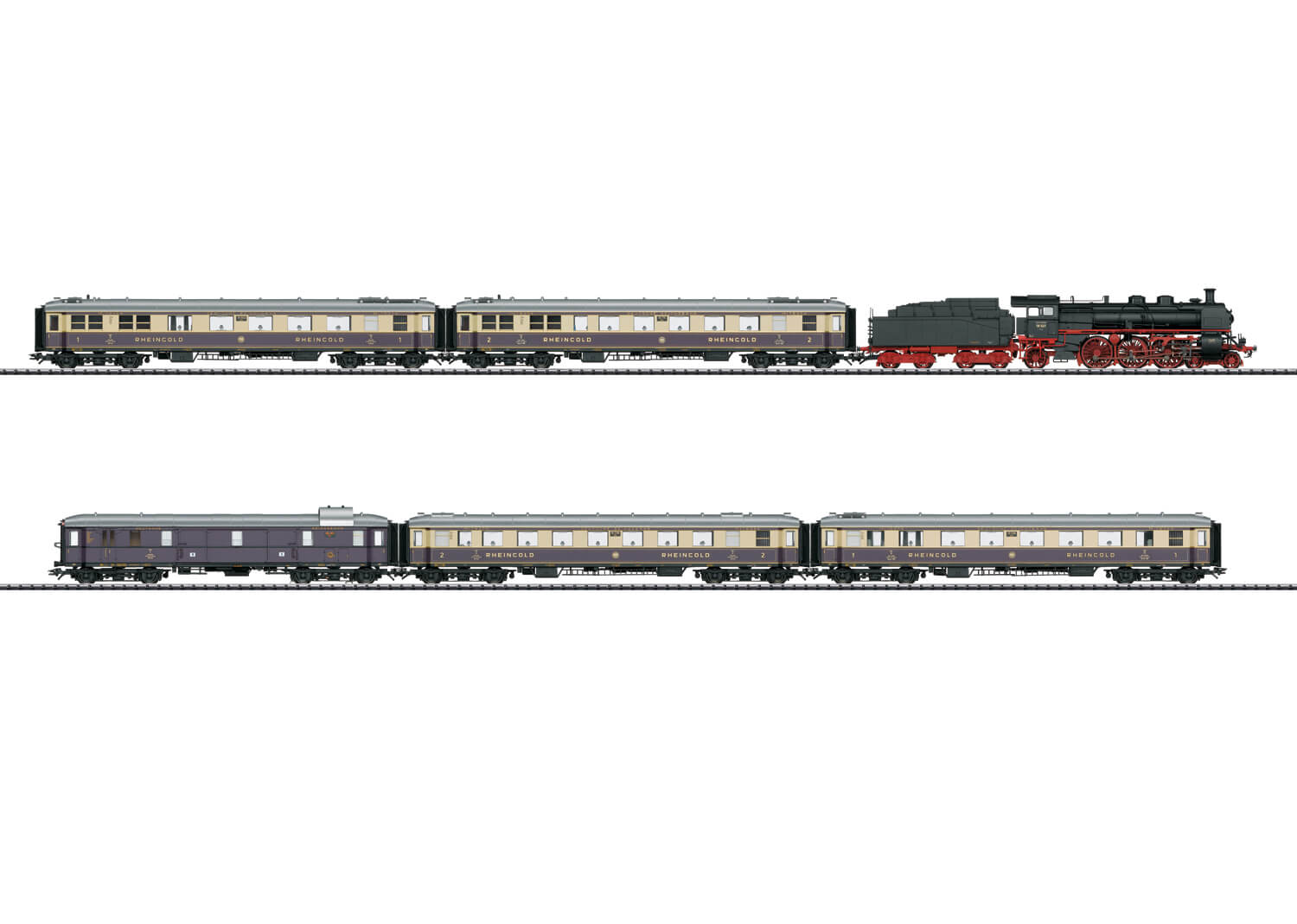 TRIX 21928 Schnellzug-Dampflokomotive Baureihe 18.5 und Rheingold 1928