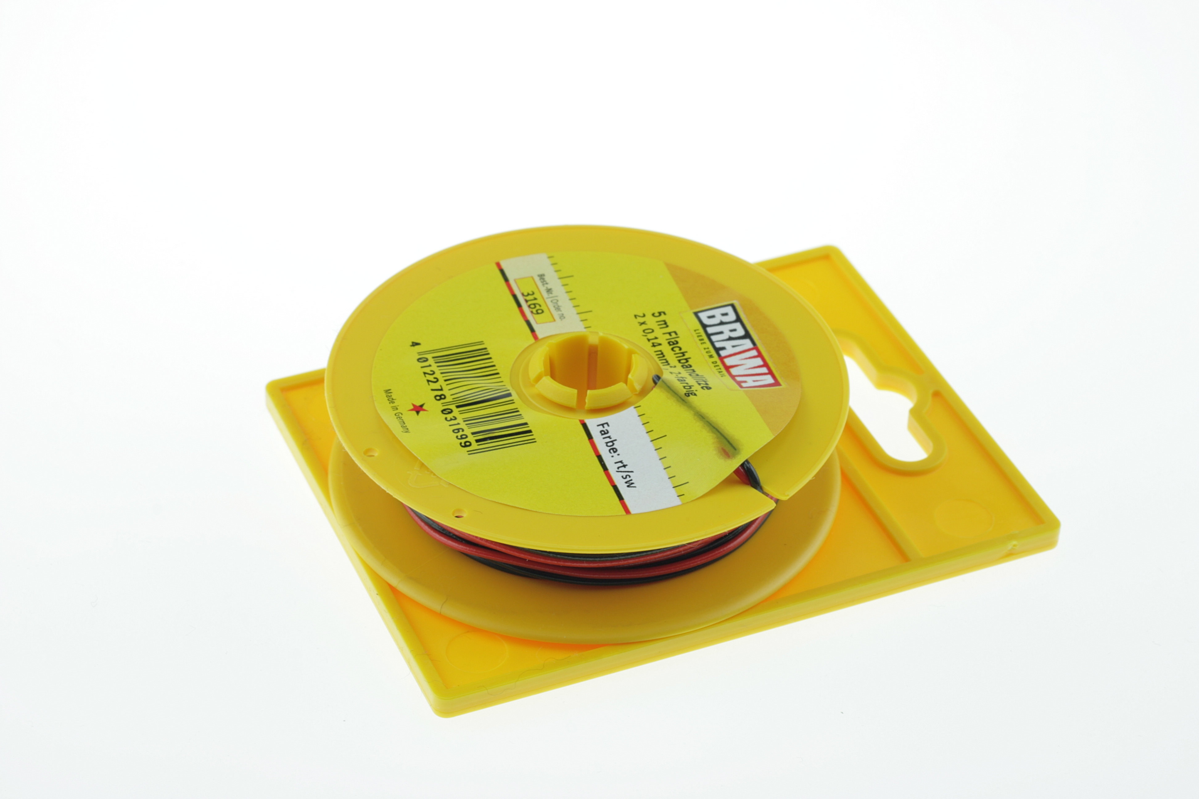 BRAWA 3169 Flachbandlitze, 0,14 mm², 5 m rot/schwarz