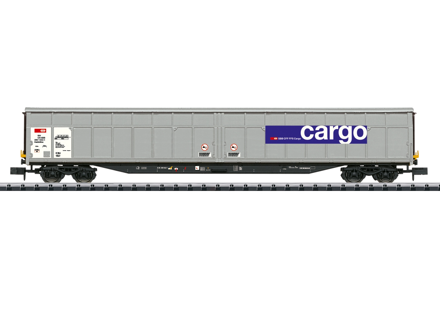 Trix Minitrix N 18427 Großraum-Schiebewandwagen Habbiillns SBB Cargo