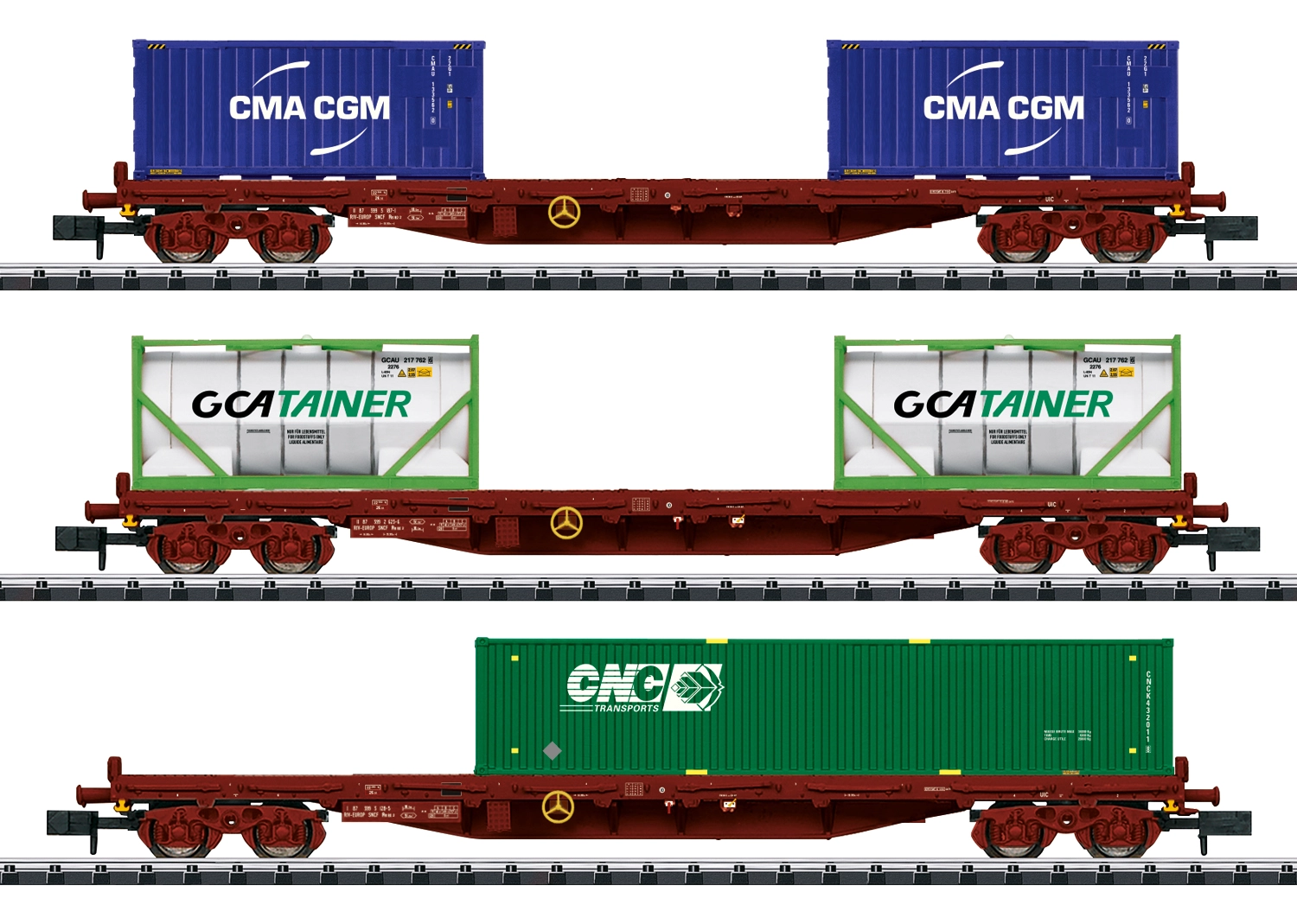 Minitrix N 15072 Containertragwagen-Set Rs SNCF