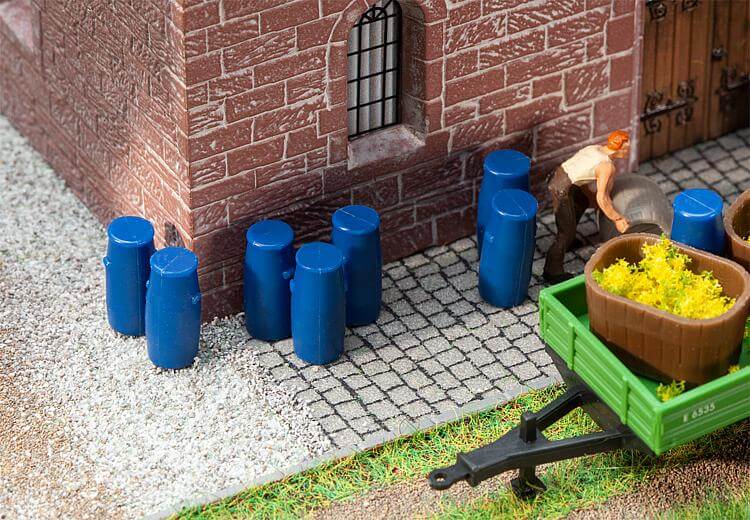 Faller 180970 H0 9 Plastikfässer blau
