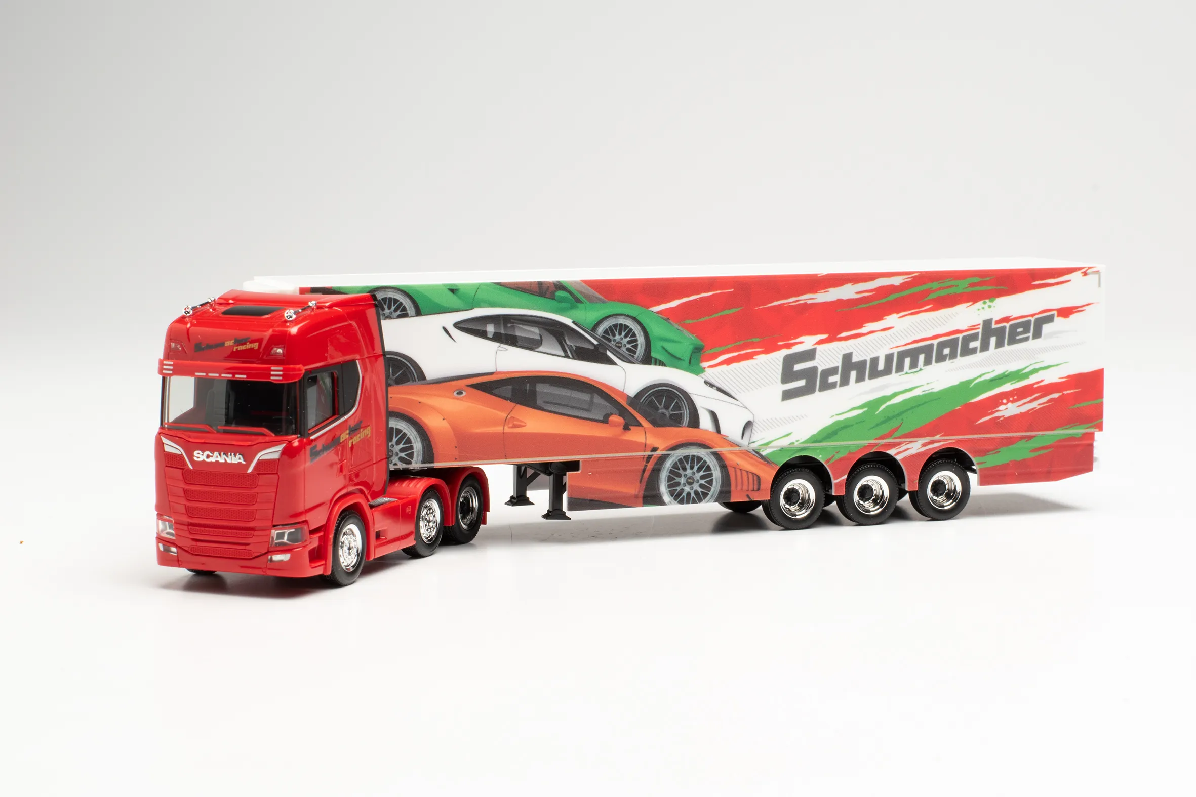 Herpa 313643 Scania CS 20 HD Kühlkoffer-Sattelzug Schumacher Würselen