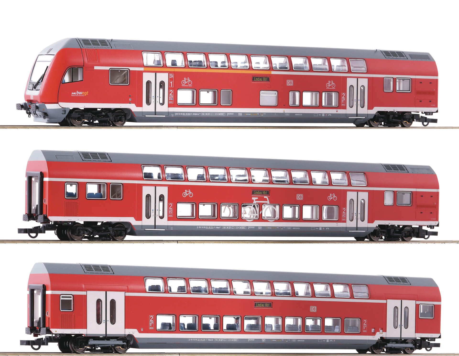 Roco 74151 H0 AC 3-teiliges Set Doppelstockwagen der DB AG