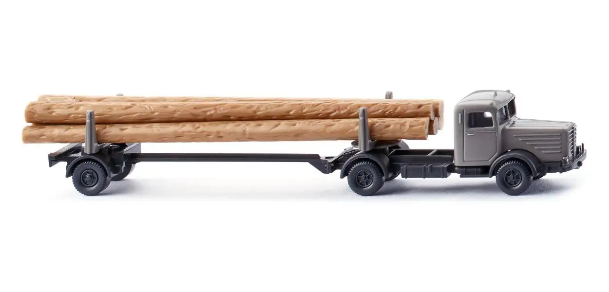 Wiking 094703 Büssing 8000 Langholztransporter steingrau