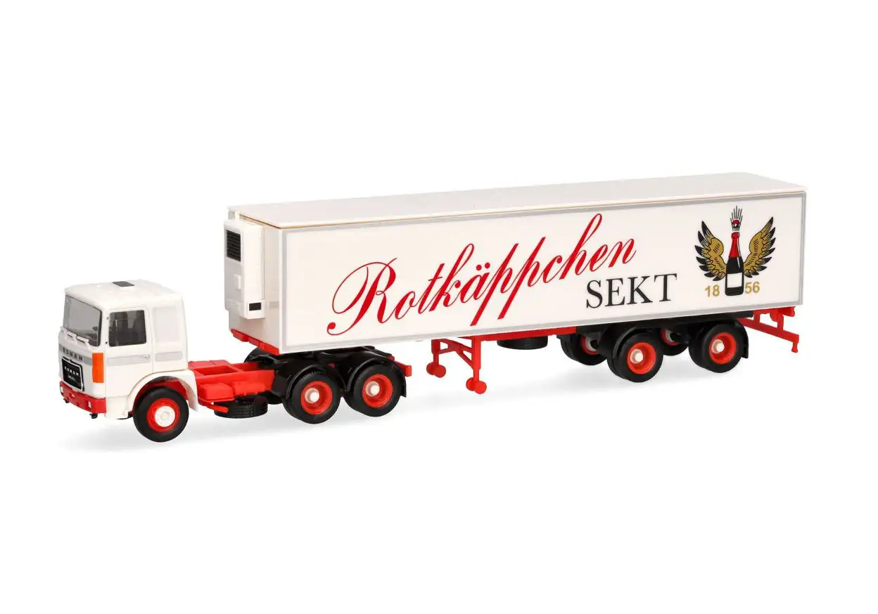 Herpa 317887 Roman Diesel 6x4 Kühlkoffer-Sattelzug Rotkäppchen Sekt Sachsen-Anhalt Freyburg