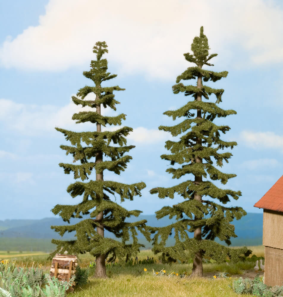 Noch 21820 H0 zwei Nordmanntannen 11 und 12,5 cm hoch