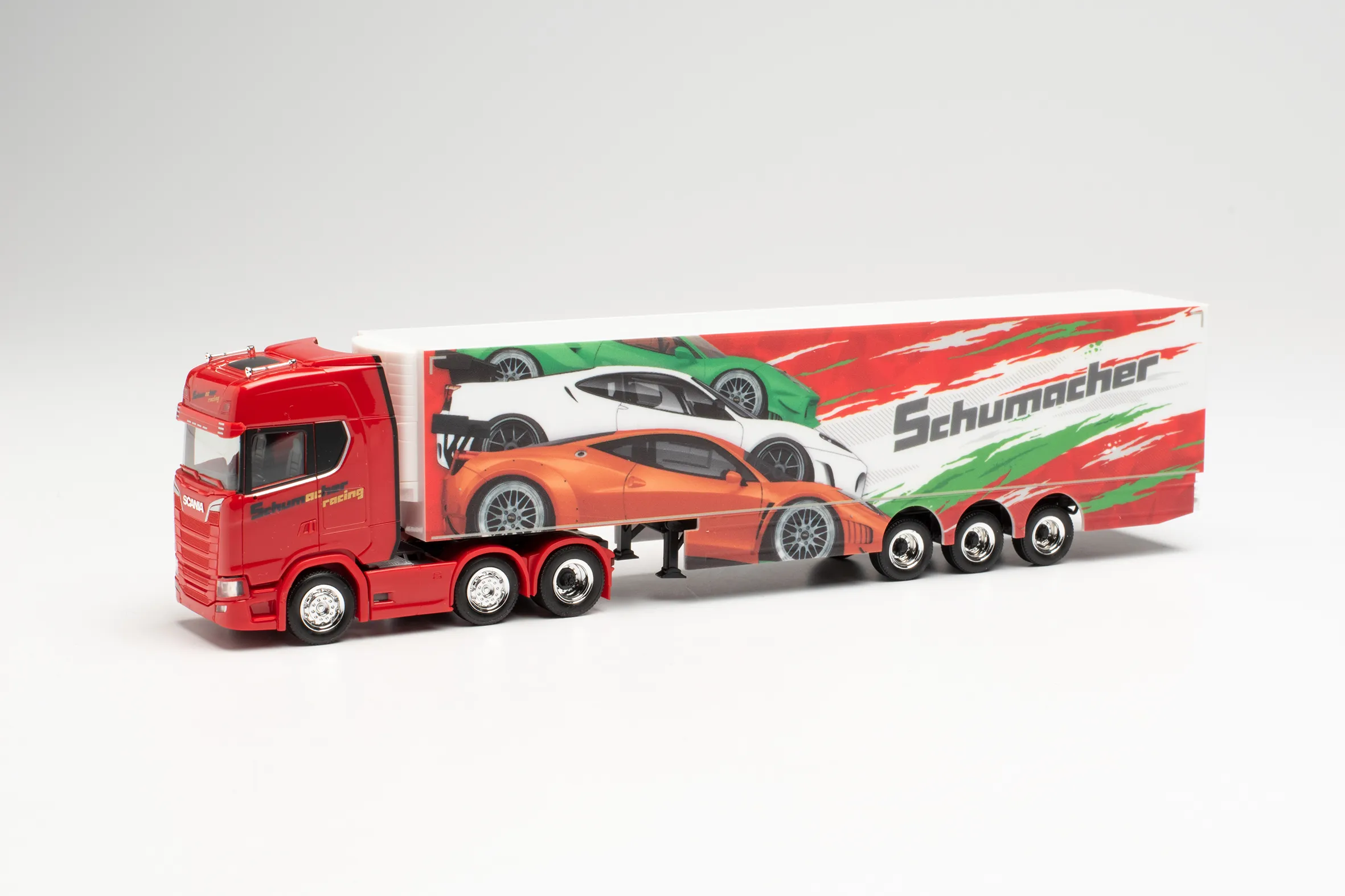 Herpa 313643 Scania CS 20 HD Kühlkoffer-Sattelzug Schumacher Würselen