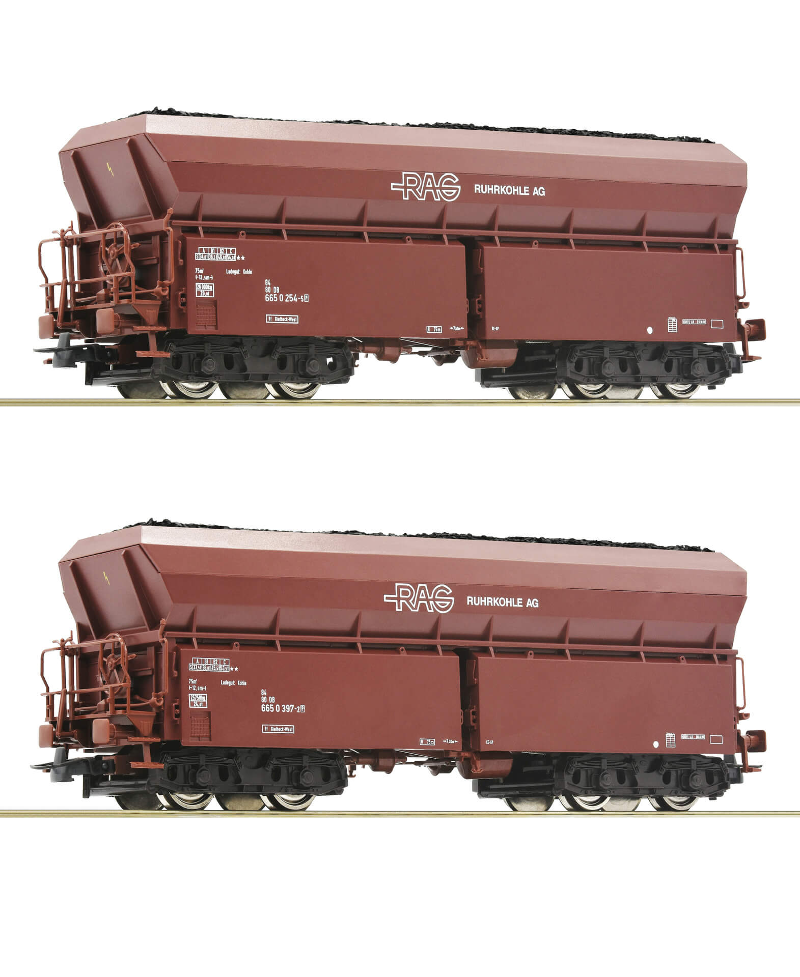Roco 76059 H0 2-teiliges Set Selbstentladewagen der RAG (Set 2)