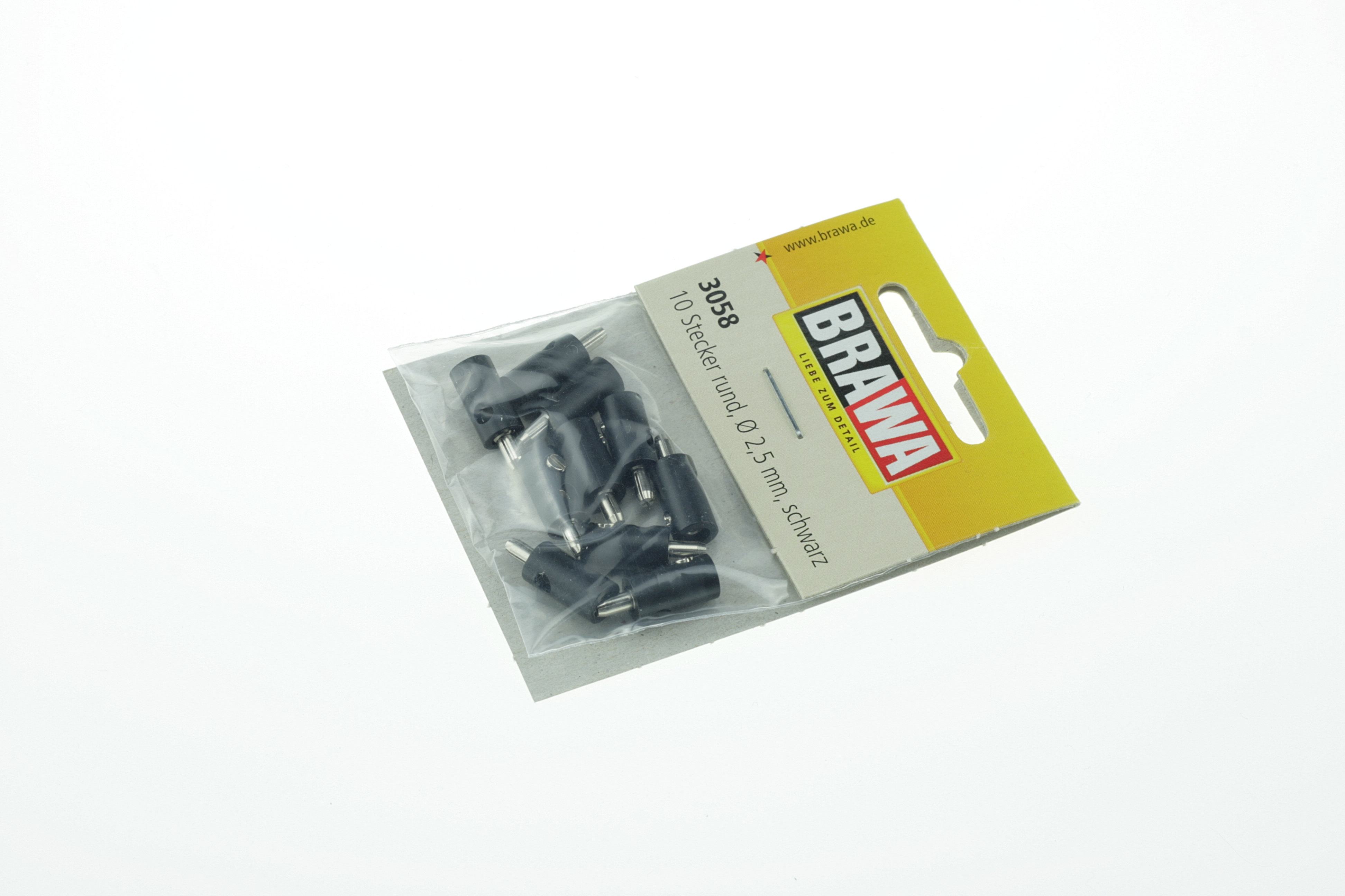 BRAWA 3058 Querlochstecker rund, 2,5 mm schwarz