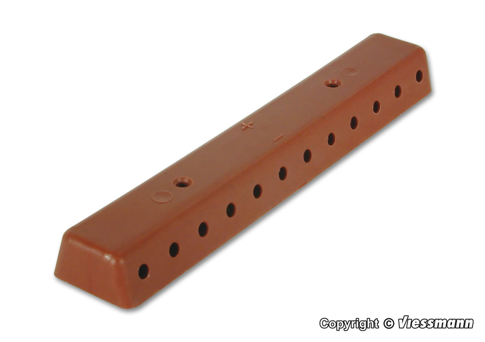 Viessmann 6843 Verteilerleiste braun für 2,5 mm Rundstecker mit Schrauben 2 Stück
