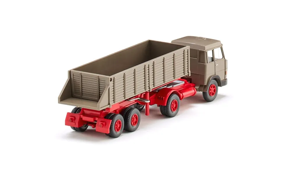Wiking 067710 Hanomag Henschel Hinterkippersattelzug beigegrau