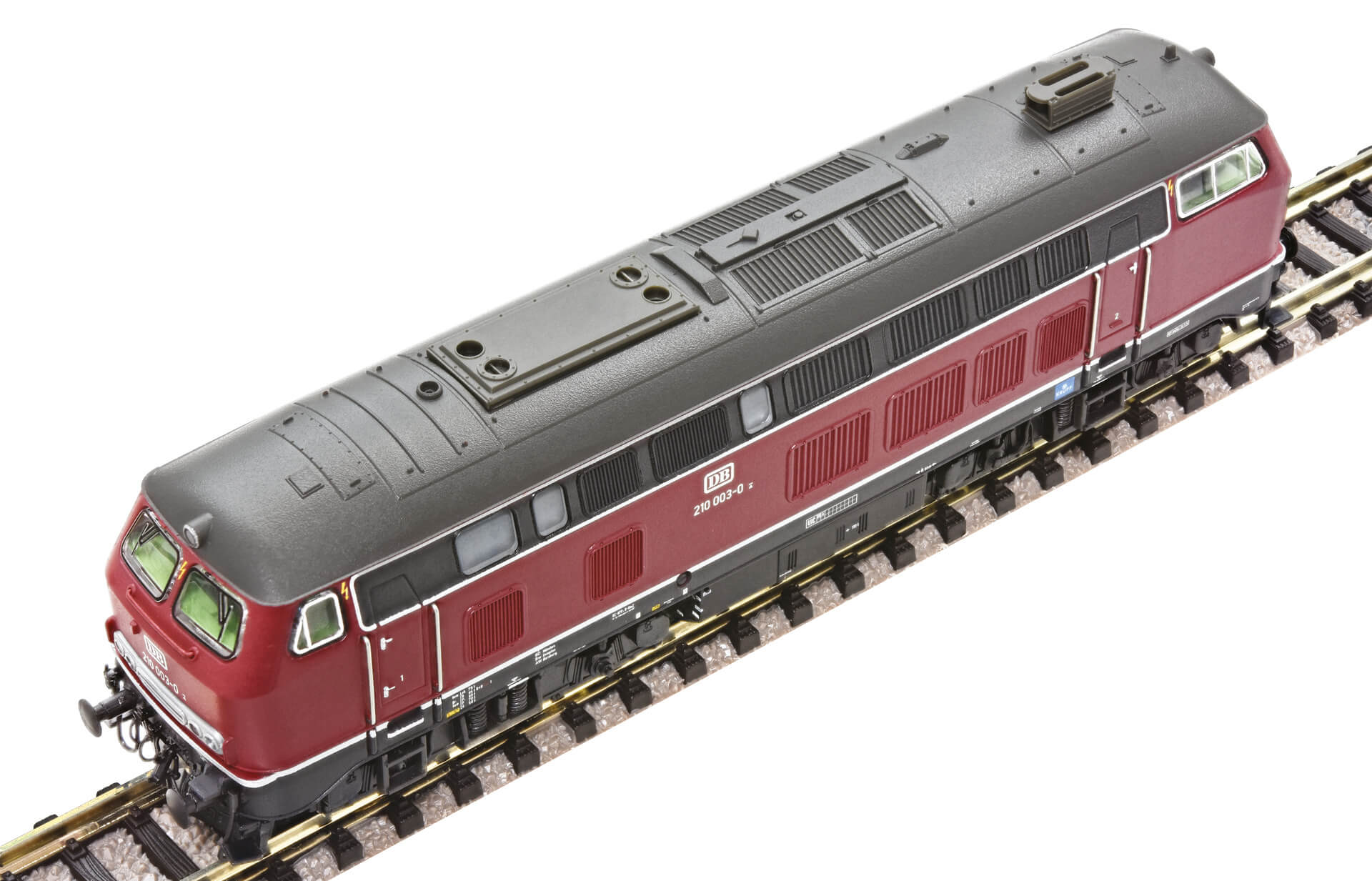 FLEISCHMANN 724210 Spur N Diesellokomotive BR 210 der DB altrot mit Gasturbinenantrieb analog