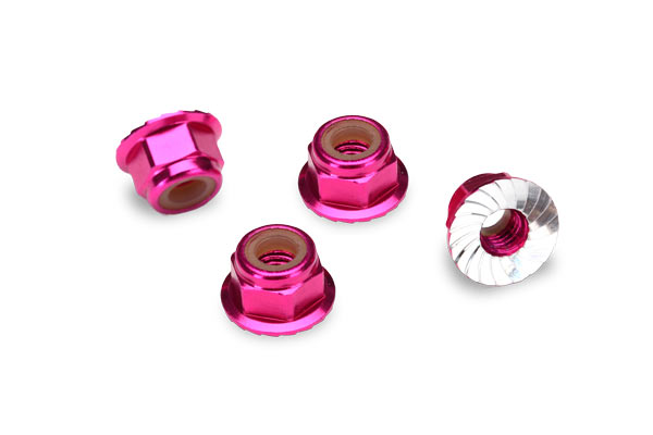 TRAXXAS® 1747P 4 mm Stop-Muttern metrisch Alu pink eloxiert