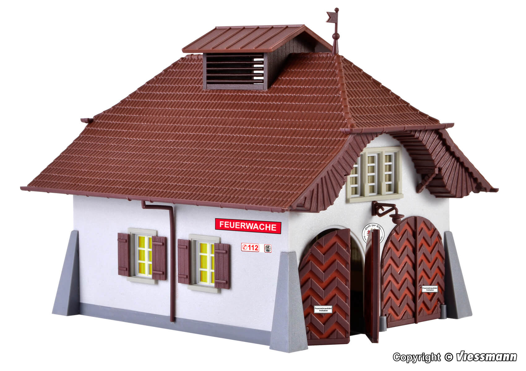 kibri H0 38032 Ländliche Feuerwache inkl. Hausbeleuchtungs-Startset