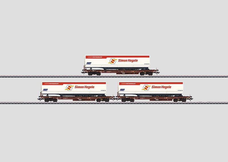 Märklin 47082 3 Tragwagen der Bauart Sdgkms