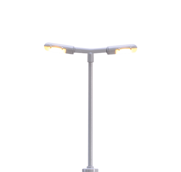 BRAWA 83002 Spur N Bahnsteigleuchte zweiflammig mit LED und Stecksockel