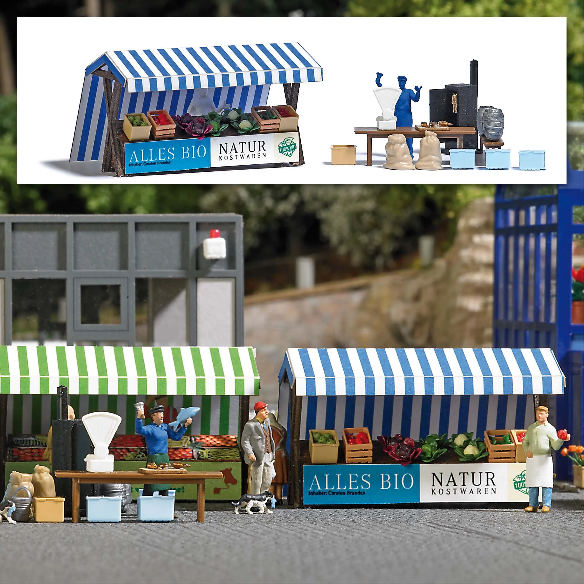 Busch 1823 Marktstände Bio-Gemüse & Räucherfisch