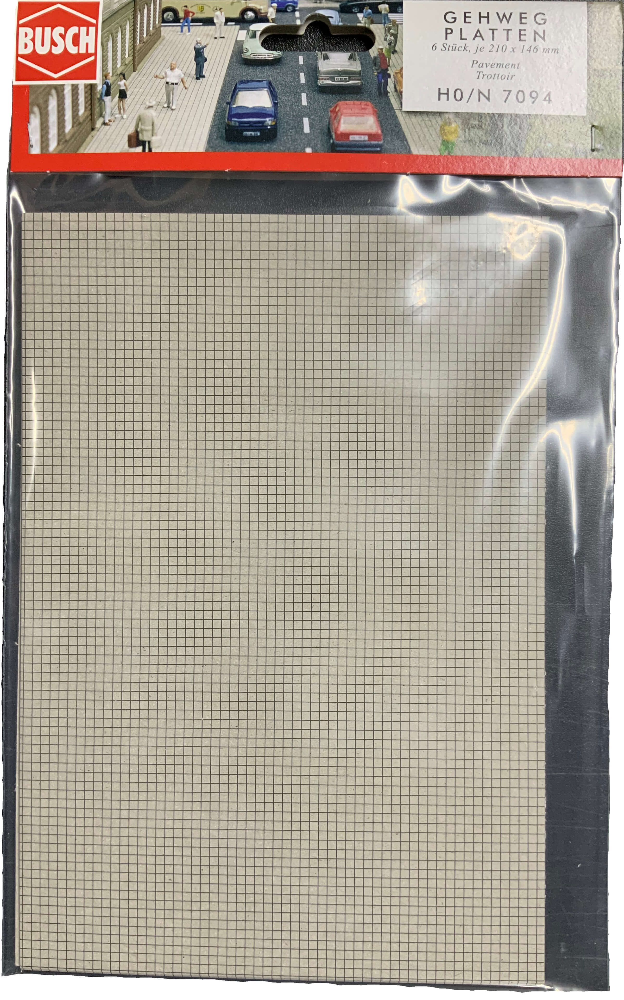 BUSCH 7094 H0 Gehwegplatten Karton