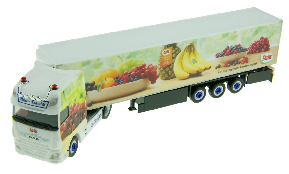 Herpa 945783 DAF XF SSC facelift Kühlkoffer-Sattelzug Heide Logistik Dole