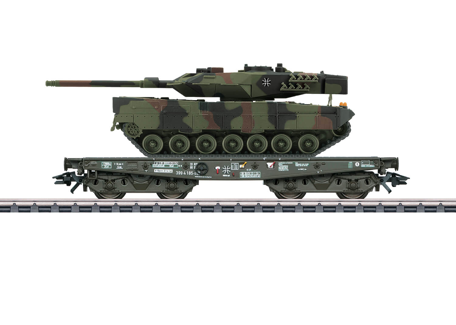 Märklin 48793 Schwerlast-Flachwagen Rlmmps mit Kampfpanzer Leopard 2A6