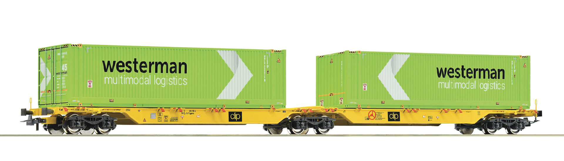 Roco H0 76631 Container-Doppeltragwagen, CLIP