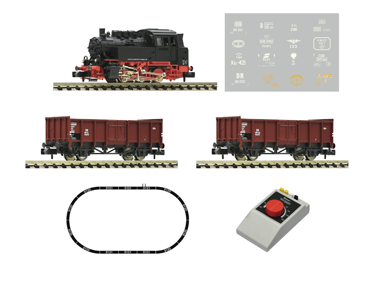Fleischmann 5160002 Analog Start Set Dampflokomotive BR 80 mit Güterzug