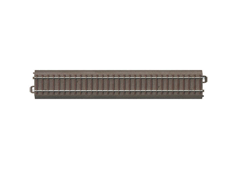 Länge 229,3 mm. Ergänzt die Länge des Gleis-Gegenbogens an schlanken Weichen.