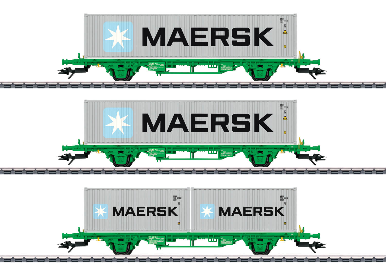 Märklin 47726 H0 Containertragwagen-Set Lgns Green Cargo