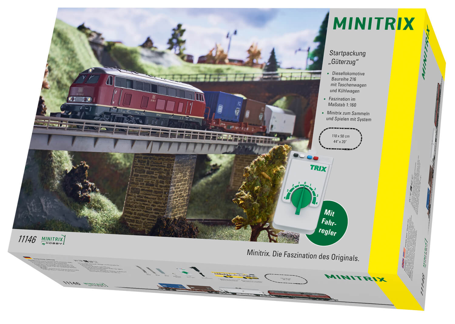 Minitrix 11146 Spur N analog Startpackung "Güterzug" mit purpurroter BR 216