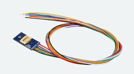 ESU 51999 Adapterplatine Next18 für 6 Ausgänge Lötkontakten und angelöteten Kabeln