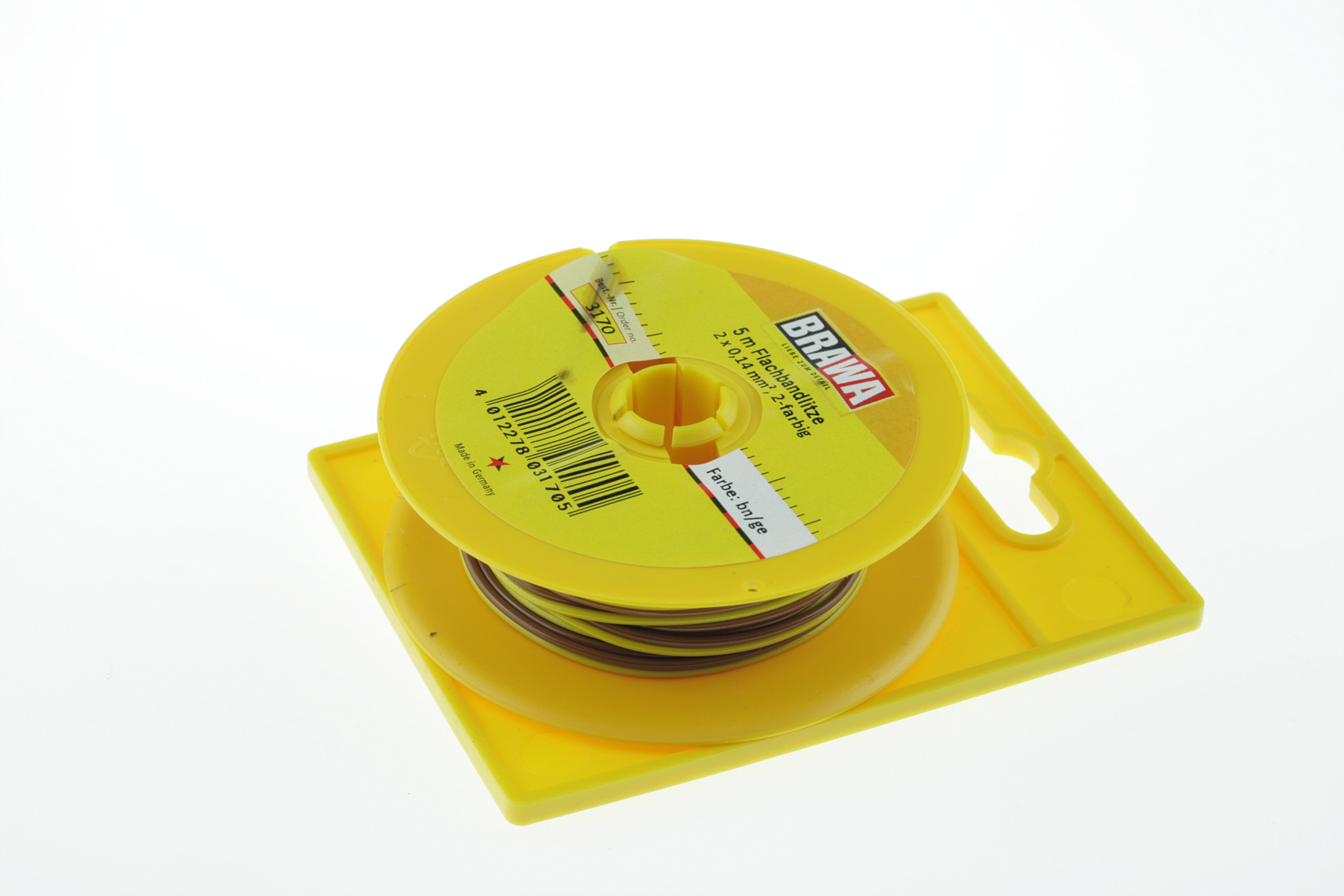 BRAWA 3170 braun/gelb Litze 0,14 mm², 5-m-Spule
