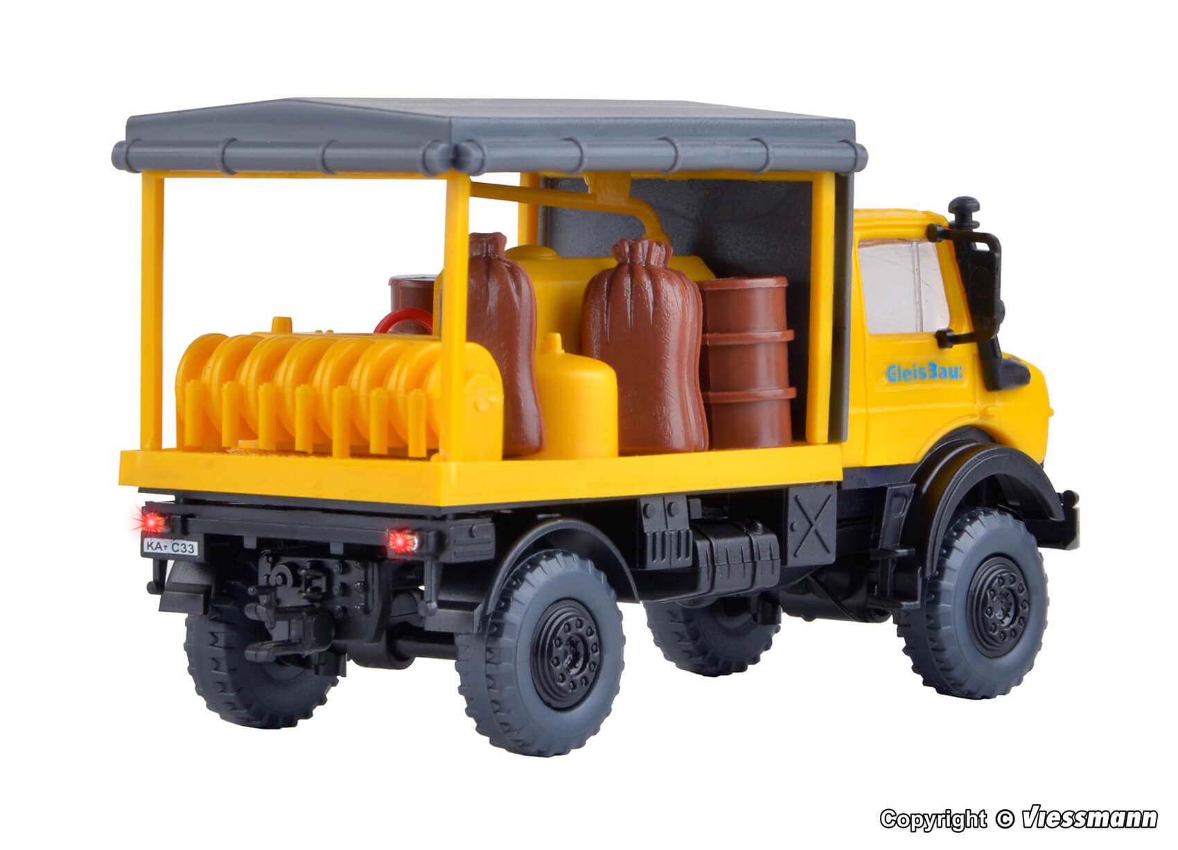 kibri H0 10770 UNIMOG Abschmierfahrzeug GleisBau LED-Beleuchtung