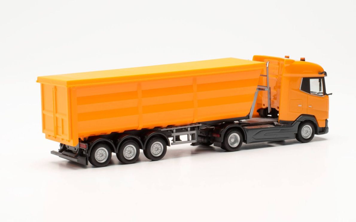 Herpa 316941 DAF XG Stahlrundmulden-Sattelzug kommunalorange